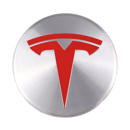 Tesla Hub Caps | Chrome Red