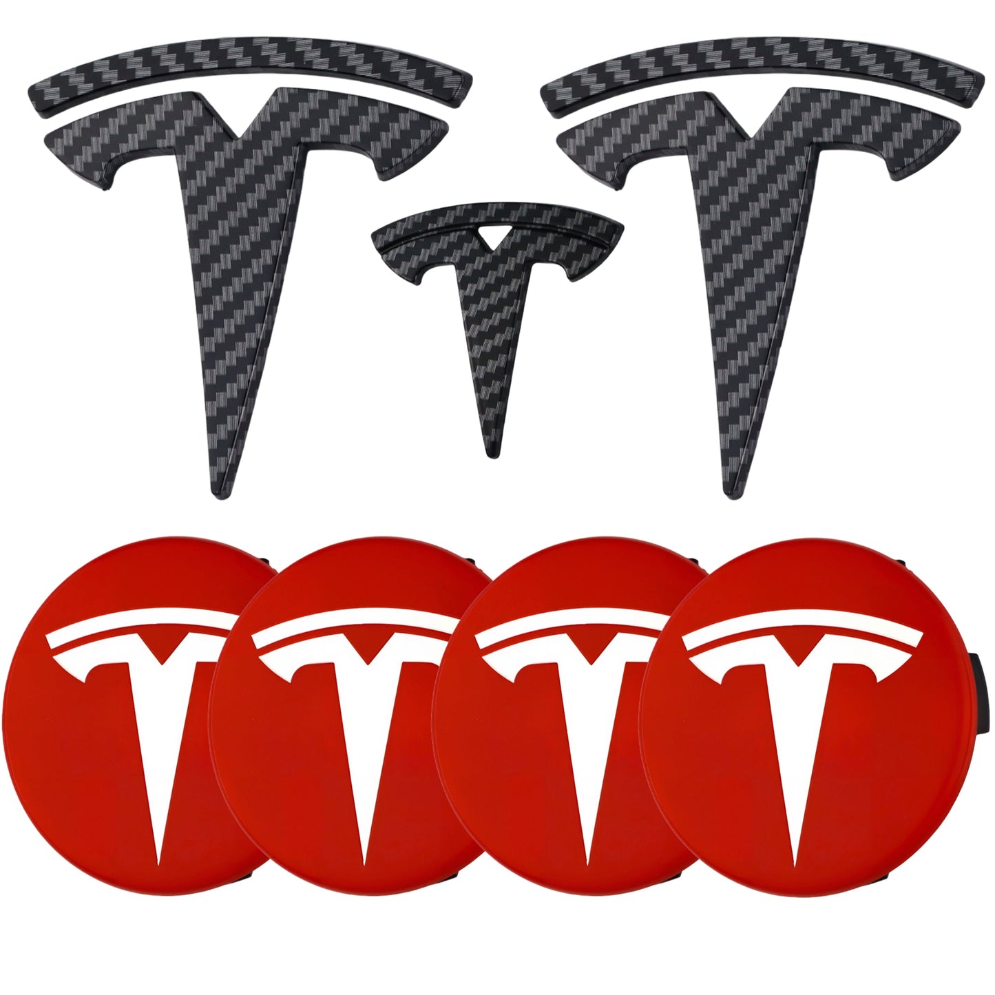 Tesla Emblem Overlay | Carbon Fiber
