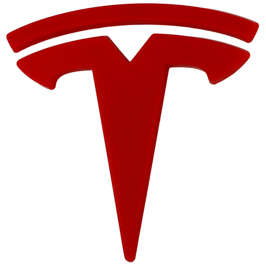 Tesla Emblem Overlay | Classic Red